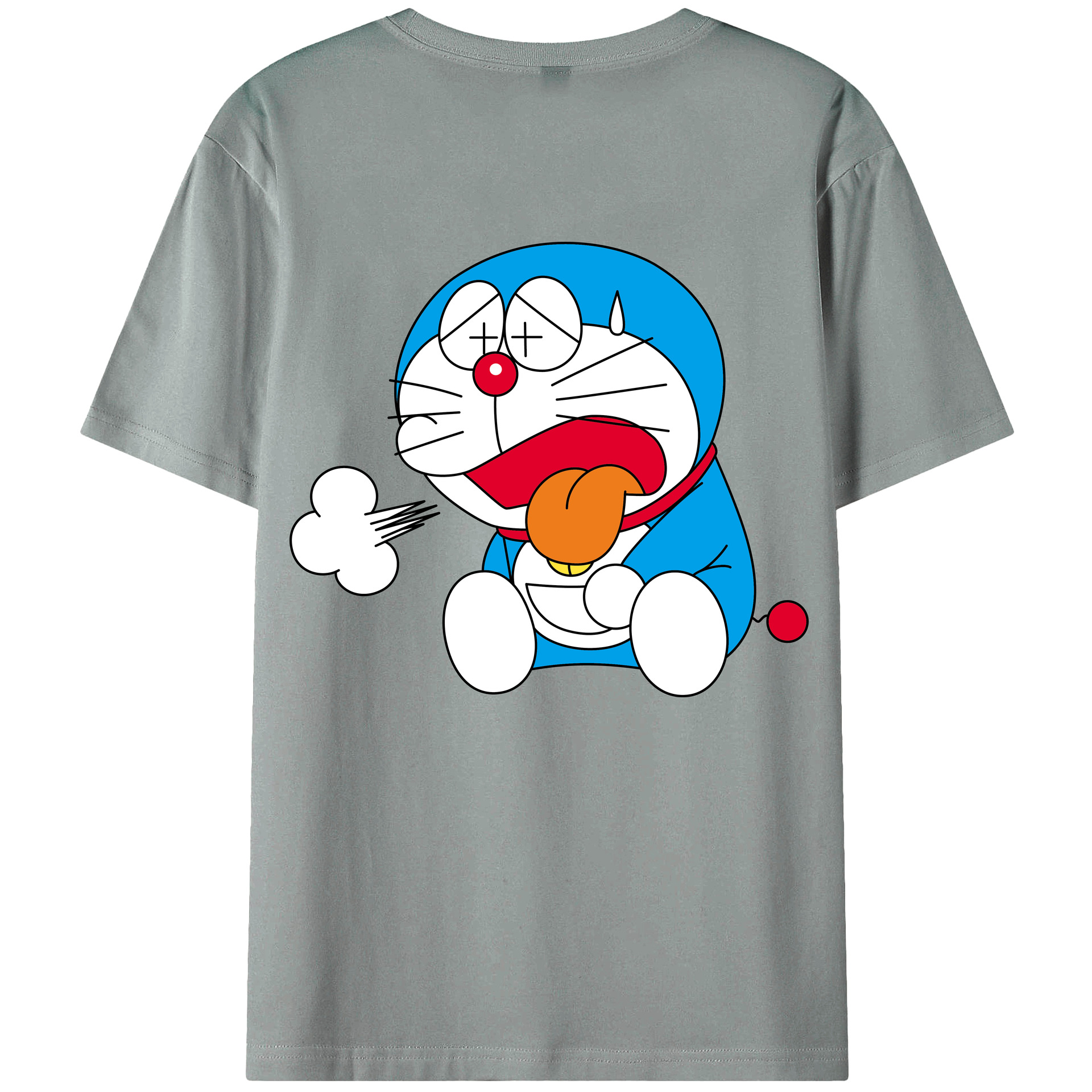 （画像用） ドラえもん Doraemon 綿100％ メンズ半袖Tシャツ（バックプリント） 通気性